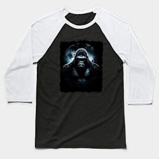 Moonlit Gorilla - Intense Nighttime Presence Baseball T-Shirt